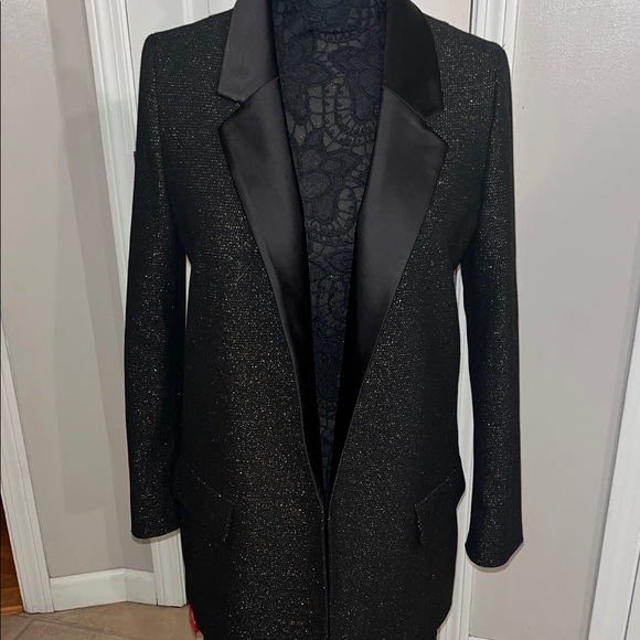 All Saints Black and Gold Women's Blazer